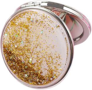 MEPOINT Double-Sided Portable Compact Mirror, Creative Quicksand Makeup Mirror