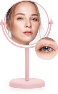 Livzing Tabletop Double Side Pedestal Removable Handle Shaving Makeup Vanity Mirror - 360 Degree - 5X Magnification