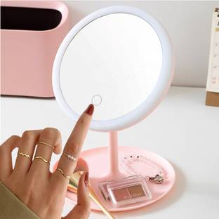 Tnglov Tabletop Vanity Mirror with Customizable 3-Color LED Lighting