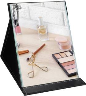 TOMATUS Portable Folding Makeup Mirror with PU Leather for Office Desk, Vanity, Table