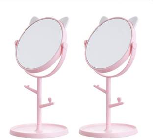 YELONA Framed Magnifying Dressing Table Vanity Mirror, 360° Swivel HD Travel Compact