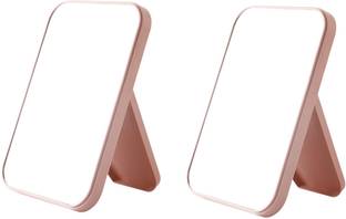 HENIJ Traveling Mirror with Adjustable Stand, Foldable Makeup Mirror Minimalist Glass