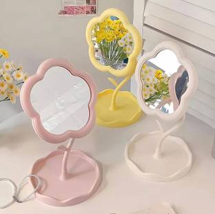 MSNB Flower Shape Makeup Mirror with Tray for Desktop