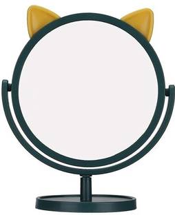 HomeAra Standing Mirror Round Makeup Mirror cute Bathroom Vanity Mirrors Rotate 360