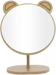 KIRA Wooden Makeup Table Mirror with Stand,Bear Ear Shaped Cosmetic Mirror