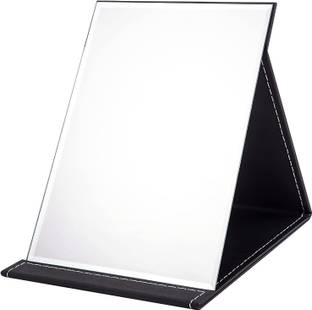 Lellow Portable Folding Makeup Mirror,Frameless PU Leather Travel Vanity