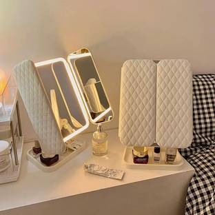 KIZJORYA Lighted Vanity Makeup Mirror with 21 LED Lights Touch Screen Countertop Mirror