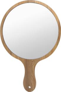 Victor Mirrors Round Wooden Handheld Mirror for Beauty Makeup & Grooming Mirror 7 x 10.75"