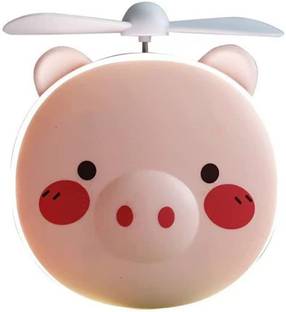 Vediksh 2 in 1 Cute Mini Cosmetic Fan with LED Light Makeup Mirror Portable Rechargeable