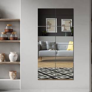 The Artment 40 cm Decorative Set Of 8 Wall Mirror Tiles For BedRoom/LivingRoom/Wall Décor Non-Reusable Sticker