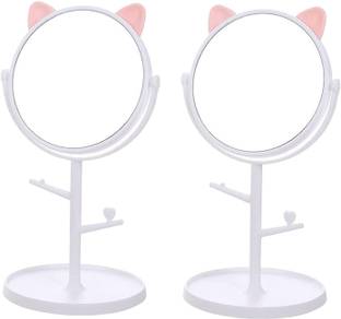 Lellow Framed Magnifying Dressing Table Vanity Mirror, 360° Swivel HD Travel Compact