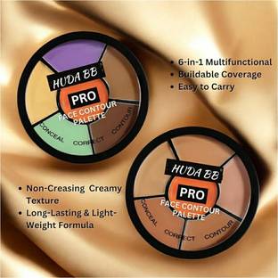 huda.bb Concealer Palette with Waterproof & Long Lasting Formula Concealer AND 5 BRUSH Compact