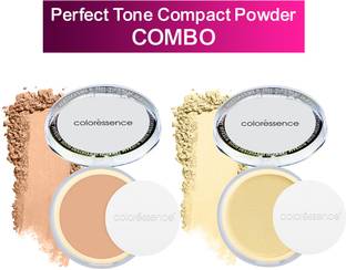COLORESSENCE Perfect Tone Powder Combo of 2|For Instant Glow|Matte Makeup Powder C3&6 Compact