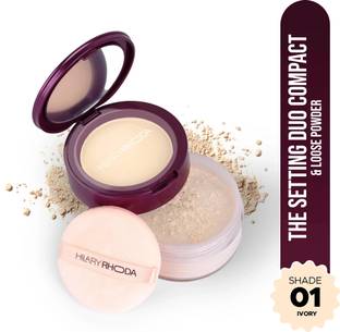 Hilary Rhoda The Setting Duo Compact &Loose Powder| 2-in-1 Compact &Loose Powder|Matte Finish Compact