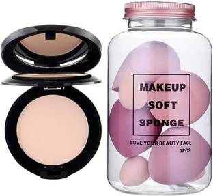 N.Y.N Beauty 2in1 Oil And Sweat Control Compact Powder WITH 6Pc Jar Of Beauty Blender Compact