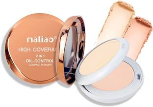 maliao High Coverage 2-in-1 Oil-Control Compact Powder for Flawless Matte Finish Compact