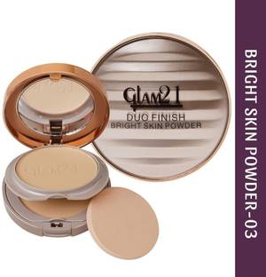 Glam21 Duo Finish Bright Skin Powder for Longlasting Smooth Satin Texture Matte Finish Compact