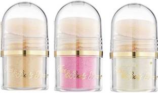 LOVE HUDA Waterproof HD Shining 3 In 1 Loose Powder Shimmer Highlighter For Cheeks & Eyes Compact