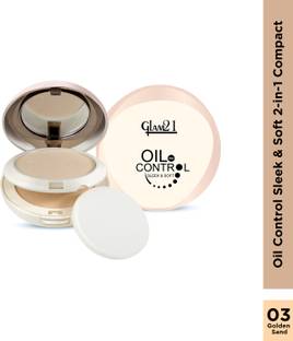 Glam21 Oil Control Sleek & Soft 2-in-1 Compact Powder|Sweat & Waterproof Long Lasting Compact
