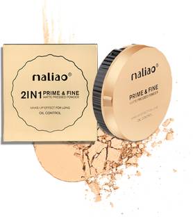 maliao Oil Control 2 in 1 Prime & Fine Matte Pressed Powder  Compact
