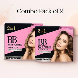 Genziva BB Matte Compact Powder (2 in 1) (Pack of 2) Compact