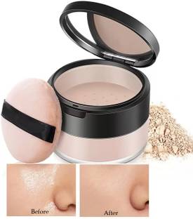 manasona High Definition Translucent Loose Powder Natural Matte Coverage with Puff Compact