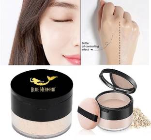 BLUEMERMAID SWEAT PROOF OIL FREE LOOSE FINISHING DESIGNER COLLECTION LOOSE FACE POWDER Compact