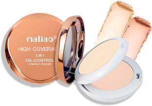maliao High Coverage 2-in-1 Oil-Control Compact Powder for Flawless Matte Finish Compact
