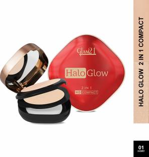 Glam21 Halo Glow 2 IN 1 HD Compact with Squalane, Shea Butter and Vitamin E-Ivory Compact
