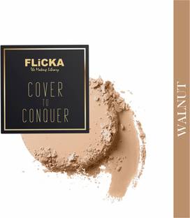 Flicka Cover To Conquer Compact Powder For Velvet Matte Finish, 04 Walnut, 9g Compact