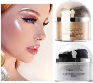 Latixmat shimmery shiny powdery face & body powder highlighter Combo of 2  Highlighter