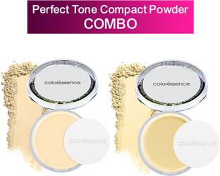 COLORESSENCE Perfect Tone Powder Combo of 2|For Instant Glow|Matte Makeup Powder C4&6 Compact