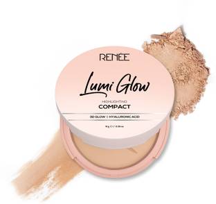 Renee Lumi Glow Highlighting Compact, Medium Coverage, Dewy 3D Glow, Blurs Pores - 9g Compact