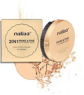 maliao Oil Control 2 in 1 Prime & Fine Matte Pressed Powder  Compact
