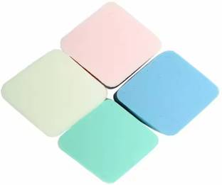 colour"s professional 4Pcs Square Shape Sponge, Wey & Dry Makeup Sponge for Beauty Tools Compact