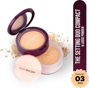 Hilary Rhoda The Setting Duo Compact &Loose Powder| 2-in-1 Compact &Loose Powder|Matte Finish Compact