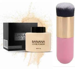 coslane Banana Loose Powder With Brush High Coverage For Girls (40 g) Compact