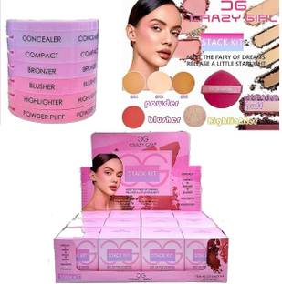 Crazy girl Waterproof 5 in 1 Makeup Stack Blusher Highlighter Compact Concealer Bronzer Highlighter
