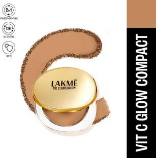 Lakmé Makeup+Skincare VitC Superglow Skin Perfecting Compact Walnut38 Compact