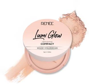 Renee Lumi Glow Highlighting Compact, Medium Coverage, Dewy 3D Glow, Blurs Pores - 9g Compact