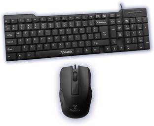 MATRIX USB Wired Keyboard and Wired Optical Mouse Black (KM200+KM100) Combo Set