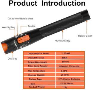 GoodsBazaar 10KM 10mW Visual Fault Locator Fiber Optic Cable Tester VFL Telecom Digital Multimeter