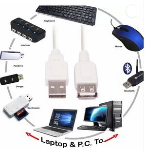 SADT USB Extension 3 Meter USB Extension Cable Combo Set Designed for Gaming
