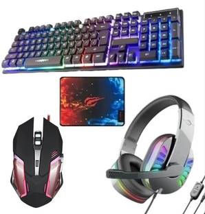 ENTWINO 4 in 1 Gaming Keyboard Mouse Combo With Gaming Headphone + Mousepad Combo Set Designed for Gaming