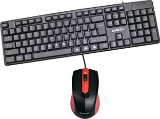 zebion K500 Wired Keyboard + Swag Wired Mouse Wired USB Standard Desktop Keyboard Compatible with Desktop, Laptop, Mac Easy to Use,Plug and Play,Quick, Comfy Durable body