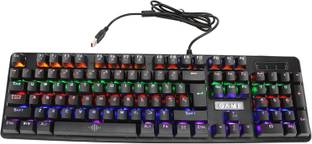 microware Mechanical Gaming Keyboard with Blue Switch 104 Keys and RGB Backlit(Model:K-30) Combo Set Designed for Gaming
