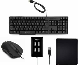 ZEBRONICS K20 Wired Keyboard, Wing Wired Optical Mouse, 4 port USB Hub and Mouse PAD Combo Set