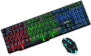 Intex IT-KB334 Wired USB Standard Gaming Keyboard Compatible with Desktop, Laptop, Mac Wired Gaming Keyboard & Mouse IT-KB 334/RGB,Spill resistant, Keyboard and Mouse