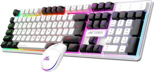 Ant Esports KM1610 LED Keyboard & Mouse,104 Keys Rainbow Backlit Keyboard 7 Color RGB Mouse Combo Set Designed for Gaming