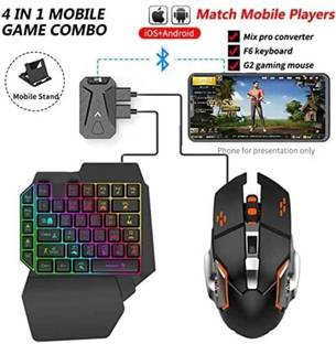 Confiavel Bluetooth Gaming Keyboard Mouse Convertor For Smartphone 4 in 1 Mobile Game Combo Set Designed for Gaming